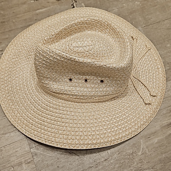 ?ERIC JAVITS? Sunshade Squishee Packable Straw Fedora Hat ~ OS Cream NWOT main image 7